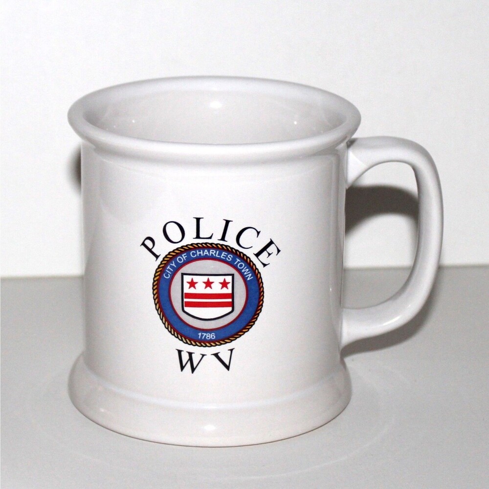 Charles Town West Virginia Police coffee tea mug WV PD ceramic 10 oz white